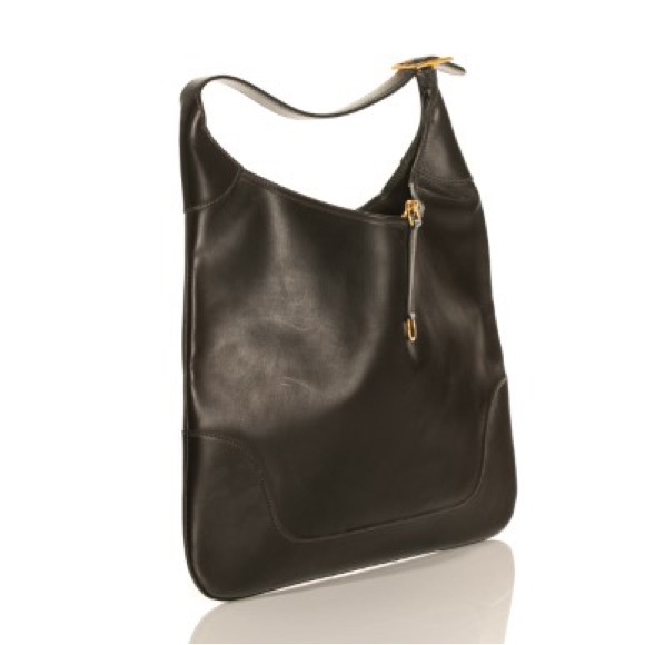 Authentic VINTAGE HERMES DARK BROWN LEATHER TRIM II BAG - Picture 9 of 9